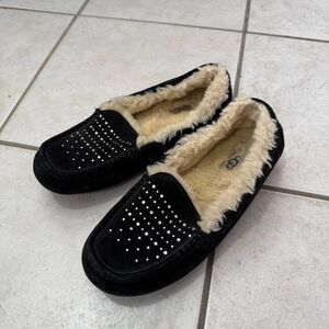 UGG Australia Ansley Studded Black Moccasin Slippers 1003322 Womens Size 8-8.5